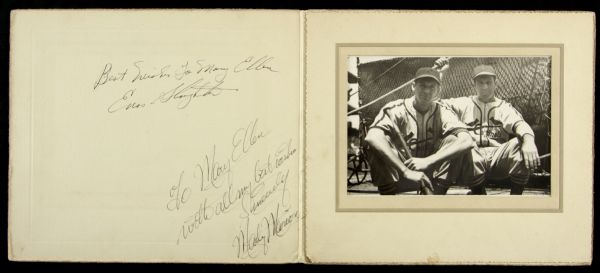 1940-50 Enos Slaughter Marty Marion Signed Album & 5" x 7" Photo (JSA)