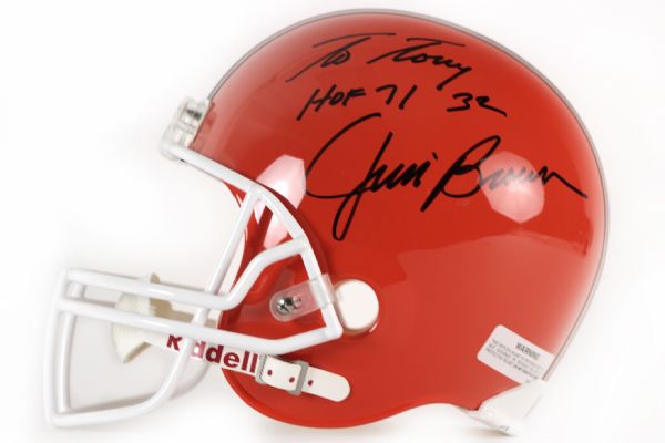 1990s Jim Brown Cleveland Browns Signed Full Size Helmet (JSA)