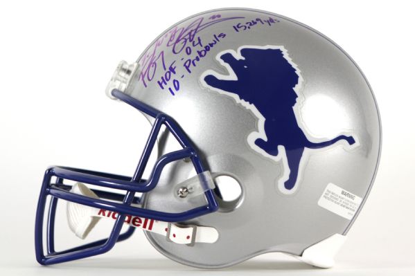 2000s Barry Sanders Detroit Lions Signed Full Size Helmet (JSA)