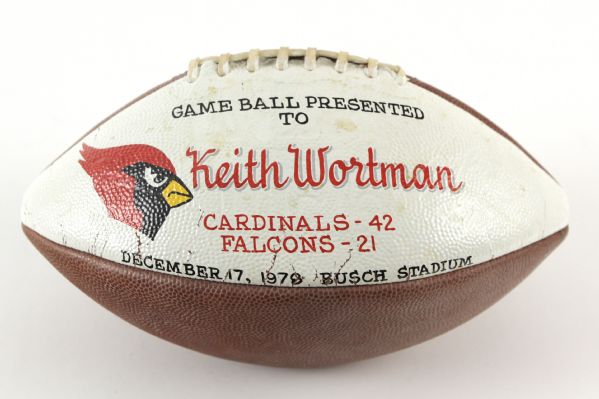1978 Keith Wortman St. Louis Cardinals Game Used Presentation Football (MEARS LOA) Keith Wortman Collection