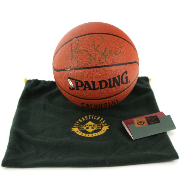 1990s Larry Bird Boston Celtics Signed Spalding Official NBA Basketball (Upper Deck COA)