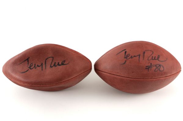 1990s Jerry Rice San Francisco 49ers Signed Wilson Official NFL Football - Lot of 2 (JSA) Keith Wortman Collection