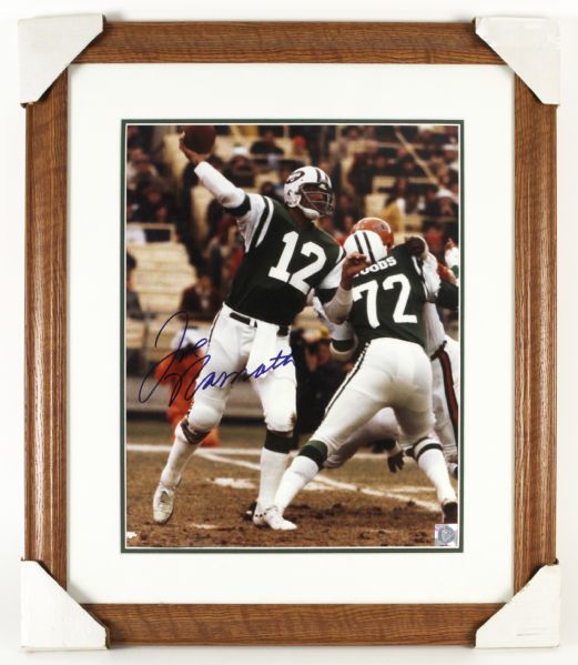 1990s Joe Namath New York Jets Signed 23" x 27" Framed Photo (JSA)