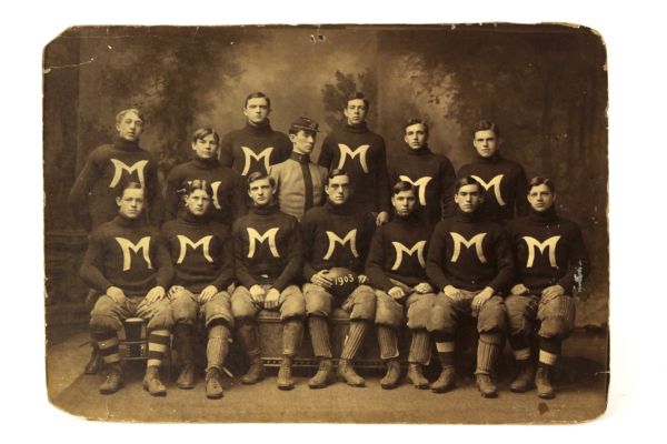 1903 Unidentified Football Team 12" x 17" Mounted Photo 