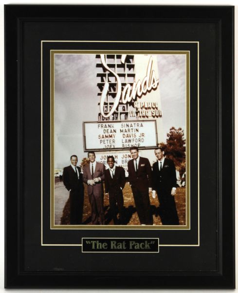 1960s Frank Sinatra Dean Martin Sammy Davis Jr. Joey Bishop Peter Lawford The Rat Pack 18" x 22" Photo Display 