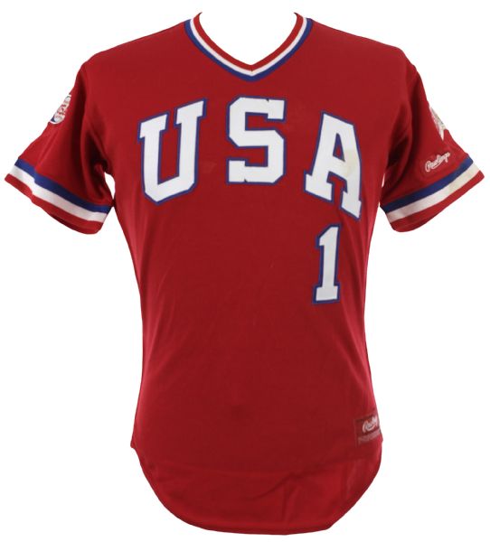 1984 Rod Dedeaux USA Olympic Baseball Team Game Worn Jersey (MEARS LOA)