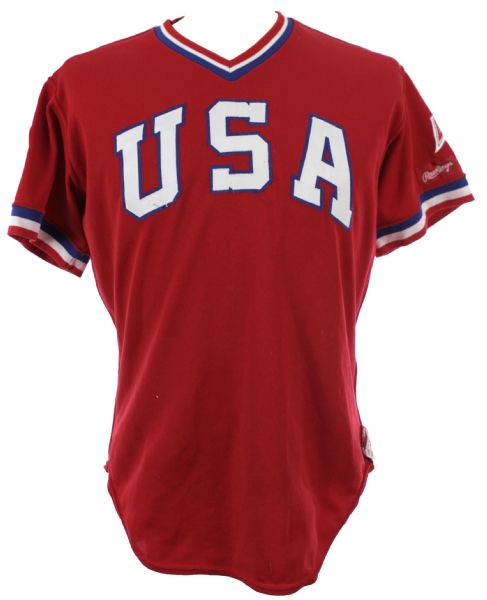 1984 Pat Pacillo USA Olympic Baseball Team Game Worn Jersey (MEARS LOA)