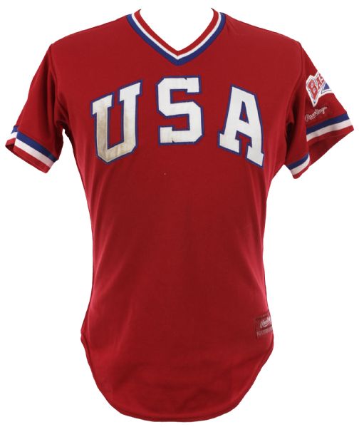 1984 Dave Bingham USA Olympic Baseball Team Game Worn Jersey (MEARS LOA)