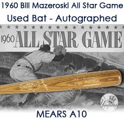 1960 Bill Mazeroski Pittsburgh Pirates Adirondack All Star Game Used Bat – Autographed with inscription (MEARS A10)