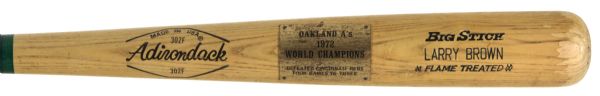 1972 Larry Brown Oakland Athletics 34" Adirondack Commemorative World Series Presentation Bat