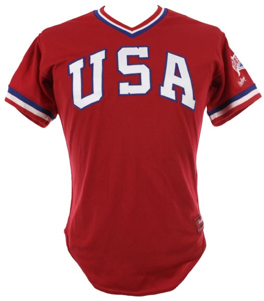 1984 Mike Dunne USA Olympic Baseball Team Game Worn Jersey (MEARS LOA)
