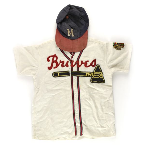 1950s Milwaukee Braves Youth Jersey & Cap
