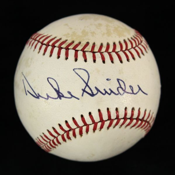1987-89 Duke Snider Brooklyn/LA Dodgers Single Signed ONL Giamatti Baseball (JSA)