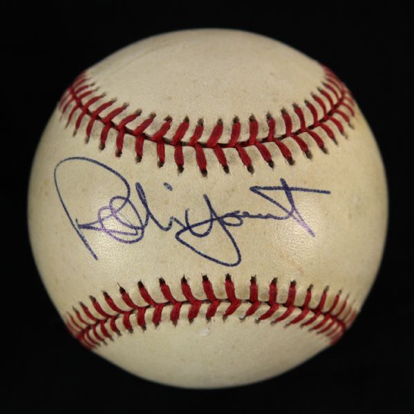 2000-11 Robin Yount Milwaukee Brewers Single Signed OML Selig Baseball (JSA)