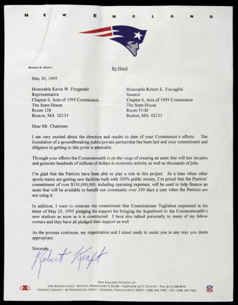1995 Robert Kraft New England Patriots John S. Buckley Boston Red Sox Signed Letters - Lot of 2 (JSA)
