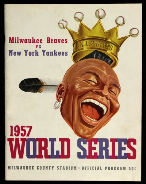 1957 Milwaukee Braves New York Yankees County Stadium World Series Program Unscored