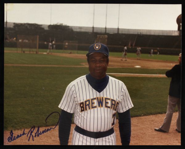 1984 Frank Robinson Milwaukee Brewers Signed 8" x 10" Photo (JSA)