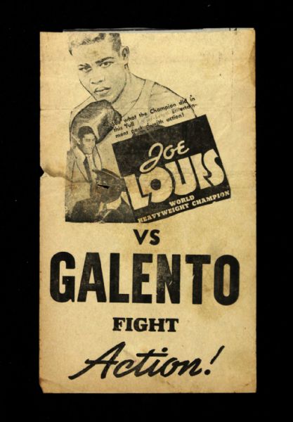1939 Joe Louis Bob Pastor Tony Galento Title Fight Handbills - Lot of 2