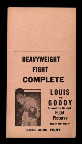 1940 Joe Louis Arturo Godoy Title Fight Handbill