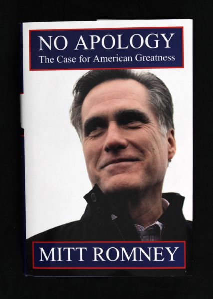 2010 Mitt Romney Signed No Apology The Case For American Greatness Hardcover Book (JSA)