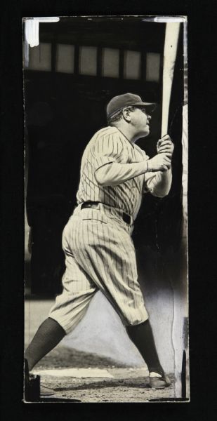 1934 Babe Ruth New York Yankees "John Rogers Collection Archives" Original 3" x 7" Mounted Photo