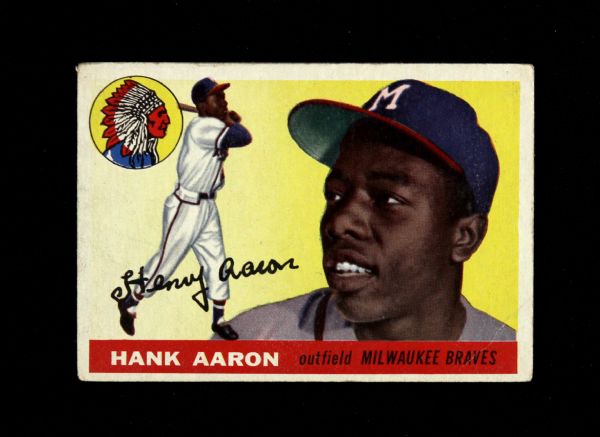 1955 Hank Aaron Ted Williams Topps Baseball Card - Lot of 2