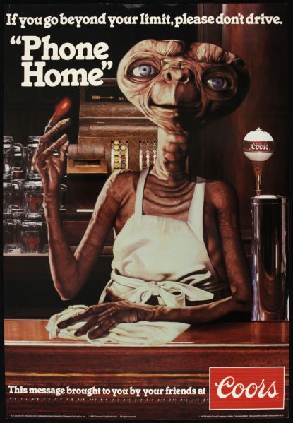 1982 E.T. Coors 11" x 16" Designated Driver Poster