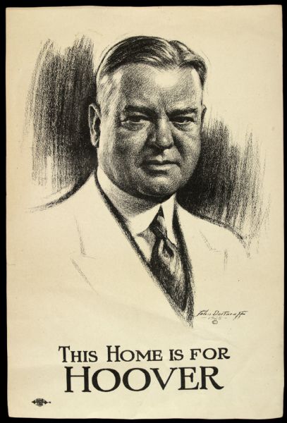 1928 Herbert Hoover This Home is For Hoover 8" x 12" Broadside