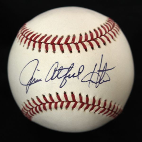 1990s Catfish Hunter Oakland Athletics Single Signed Rawlings Baseball (JSA)