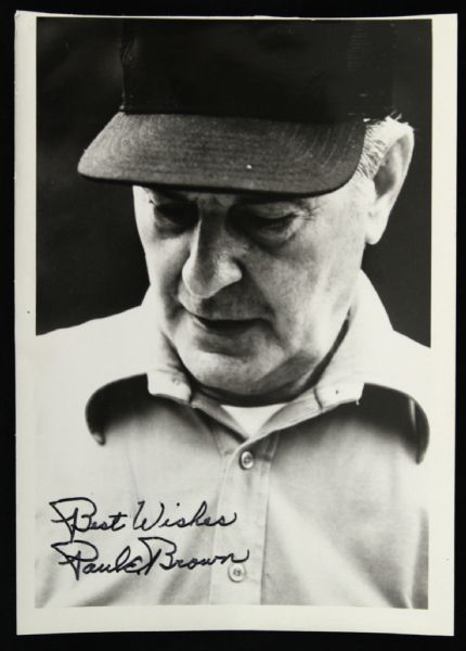 1970s Paul Brown Cleveland Browns Signed 5" x 7" Photo (JSA)