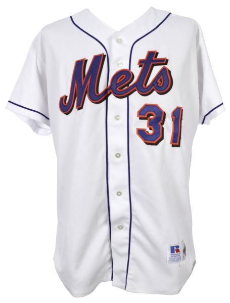 1998 Mike Piazza New York Mets Game Worn Home Jersey (MEARS LOA)