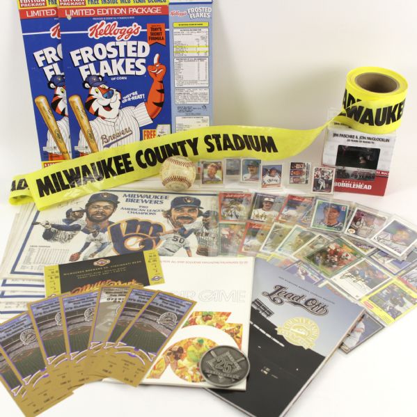 1970-80s Baseball Memorabilia Collection - Lot of 75+ w/ Signed Cards, 82 Brewers McDonalds Placemats & More (MEARS LOA)