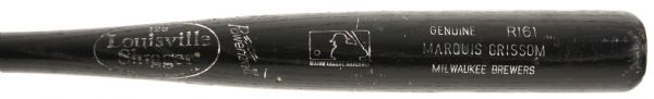 1998-2000 Marquis Grissom Milwaukee Brewers Signed Louisville Slugger Professional Model Game Used Bat (MEARS LOA)