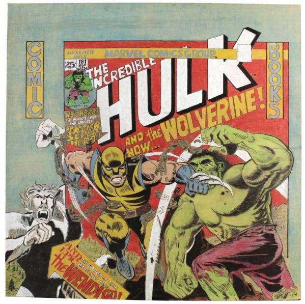 1974 Incredible Hulk #181 Marvel Comics 48" x 48" Cover Painting Broadside