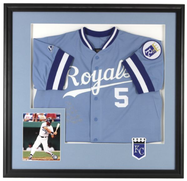 1980s George Brett Kansas City Royals Signed 36" x 36" Framed Display w/ Jersey and Photo (JSA)