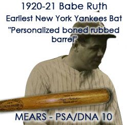 1920-21 Babe Ruth New York Yankees H&B Louisville Slugger Professional Model Game Used Bat – Finest Example of Personal Game Use Traits Extant!