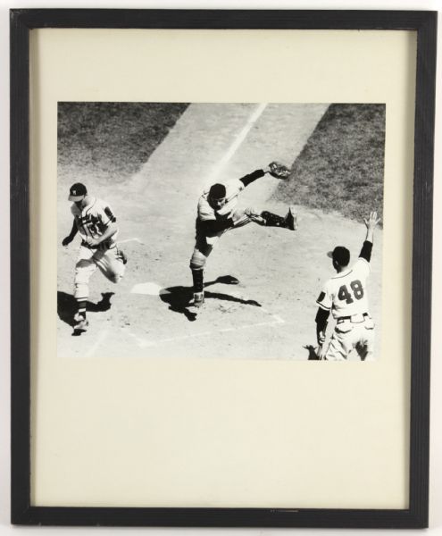 1953-59 Eddie Mathews Andy Pafko Milwaukee Braves Safe at Home 17" x 22" Framed Photo Display