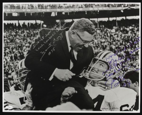 1968 Jerry Kramer Forrest Gregg Green Bay Packers Signed Super Bowl II 16" x 20" Vernon Biever Photo (JSA)