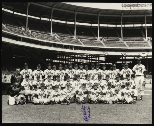 1954-58 Eddie Mathews Bob Buhl Milwaukee Braves Signed 16" x 20" Team Photo (JSA)