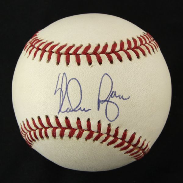 1989-94 Nolan Ryan Texas Rangers Single Signed OAL Brown Baseball (JSA)