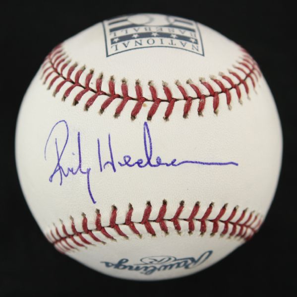 2000-11 Rickey Henderson Oakland Athletics Single Signed OML Hall of Fame Selig Baseball (Tri Star Hologram)