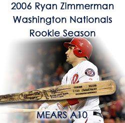 2006 Ryan Zimmerman Washington Nationals Signed Game Used Louisville Slugger Professional Model Rookie Year Game Used Bat (MEARS LOA/MLB Hologram)