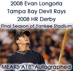 2008 Evan Longoria Tampa Bay Rays Signed Louisville Slugger Professional Model Home Run Derby Used Bat (MEARS A10/MLB Hologram)