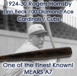 1924-30 Rogers Hornsby Cardinals/Cubs Zinn Beck 100 Diamond Ave Professional Model Game Used Bat (MEARS A7)