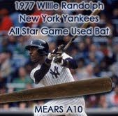 1977 Ultra Rare Willie Randolph New York Yankees H&B Professional Model Game Used All Star Bat (MEARS A10)