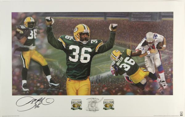 2007 Leroy Butler Green Bay Packers Signed Hall of Fame Commemorative 16" x 30" Print 21/250 (Legends of the Field COA)