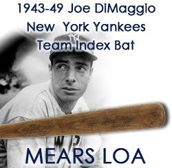 1943-49 Joe DiMaggio New York Yankees H&B Louisville Slugger Professional Model Team Index Bat (MEARS A8)