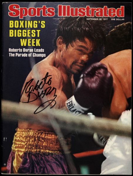 1977 Roberto Duran World Champion Boxer Signed Sports Illustrated Magazine (JSA)