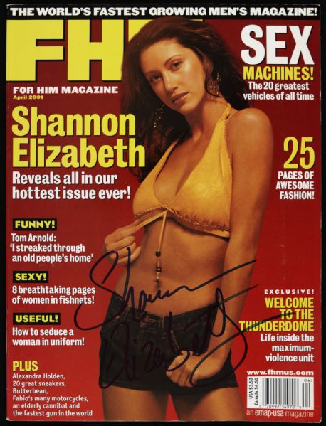 2001 Shannon Elizabeth American Pie Signed FHM Magazine 