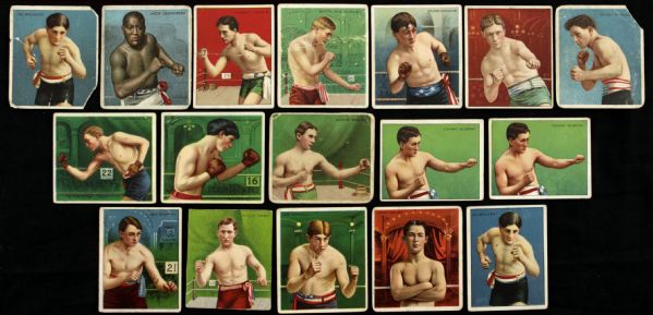 1910 Hassan Mecca Miners Extra T218 & T220 Boxing Tobacco Card Collection - Lot of 22 w/ Jack Johnson & More